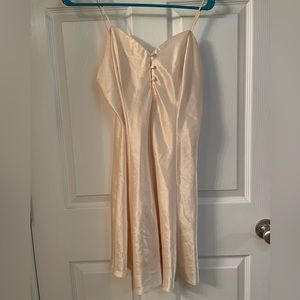 Cream silk slip dress